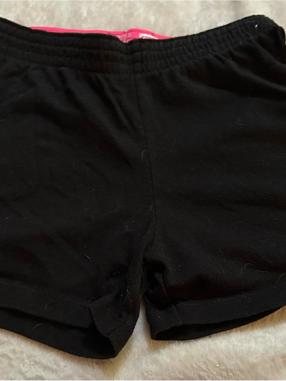 Faded Glory Black Shorts with Pink Waistband